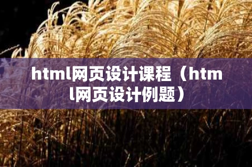 html网页设计课程（html网页设计例题）