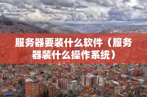 服务器要装什么软件（服务器装什么操作系统）