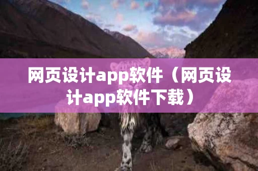 网页设计app软件（网页设计app软件下载）