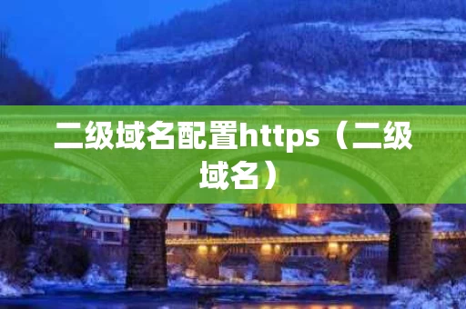 二级域名配置https（二级 域名）