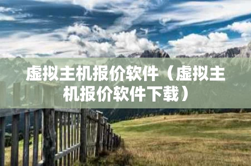 虚拟主机报价软件（虚拟主机报价软件下载）