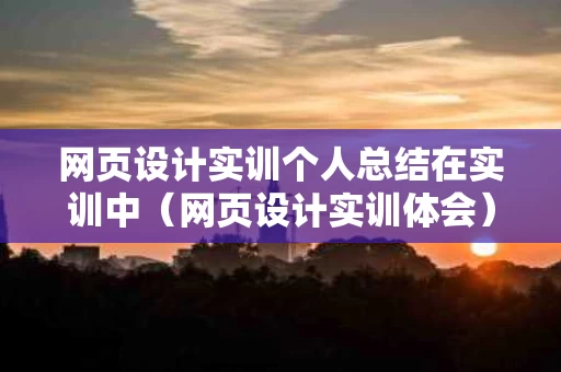 网页设计实训个人总结在实训中（网页设计实训体会）
