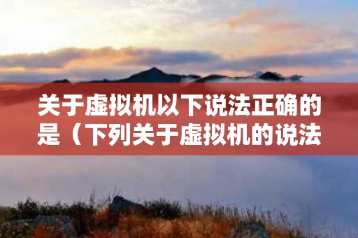关于虚拟机以下说法正确的是（下列关于虚拟机的说法错误的是 ）