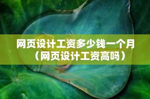 网页设计工资多少钱一个月（网页设计工资高吗）