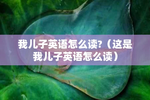 我儿子英语怎么读?（这是我儿子英语怎么读）