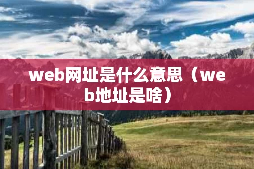web网址是什么意思（web地址是啥）