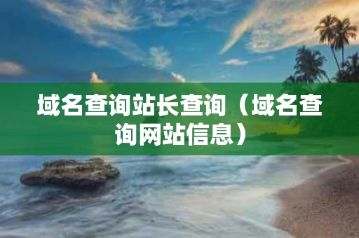 域名查询站长查询（域名查询网站信息）