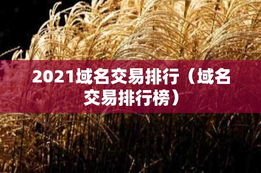 2021域名交易排行（域名交易排行榜）