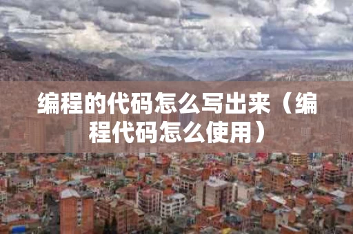 编程的代码怎么写出来（编程代码怎么使用）