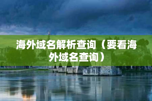 海外域名解析查询（要看海外域名查询）