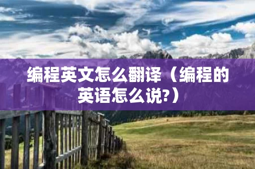 编程英文怎么翻译（编程的英语怎么说?）