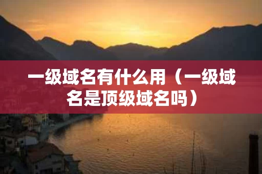 一级域名有什么用（一级域名是顶级域名吗）