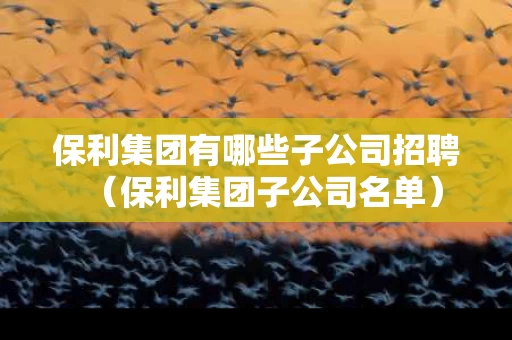 保利集团有哪些子公司招聘（保利集团子公司名单）