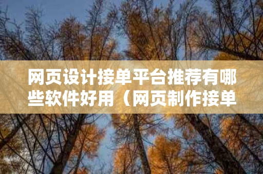 网页设计接单平台推荐有哪些软件好用（网页制作接单平台）