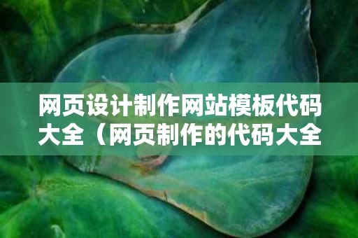 网页设计制作网站模板代码大全（网页制作的代码大全）