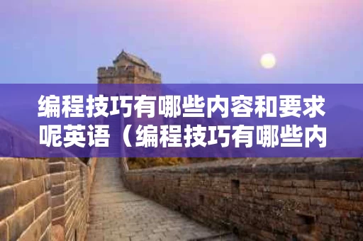 编程技巧有哪些内容和要求呢英语（编程技巧有哪些内容和要求呢英语怎么说）
