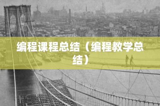 编程课程总结（编程教学总结）