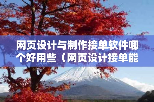 网页设计与制作接单软件哪个好用些（网页设计接单能挣多少钱）