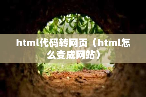 html代码转网页（html怎么变成网站）