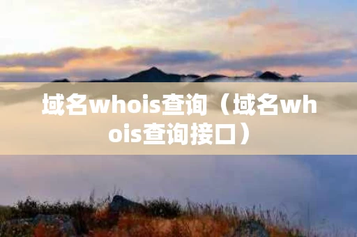 域名whois查询（域名whois查询接口）