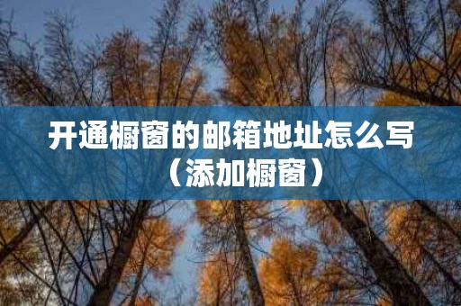 开通橱窗的邮箱地址怎么写（添加橱窗）