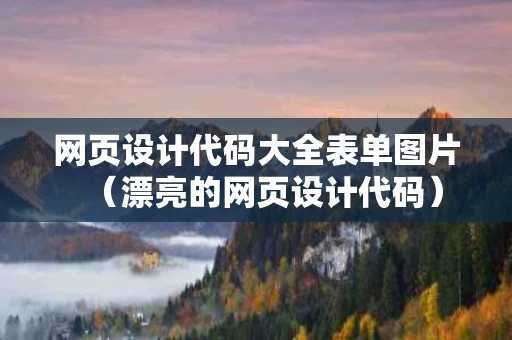 网页设计代码大全表单图片（漂亮的网页设计代码）