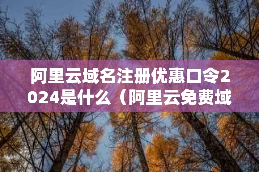 阿里云域名注册优惠口令2024是什么（阿里云免费域名领取）