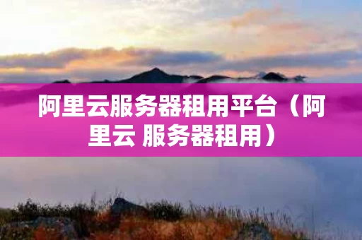 阿里云服务器租用平台（阿里云 服务器租用）