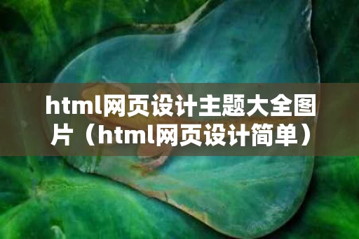 html网页设计主题大全图片（html网页设计简单）