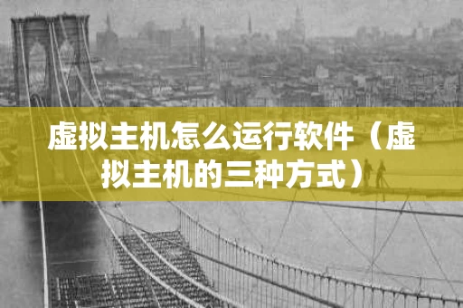 虚拟主机怎么运行软件（虚拟主机的三种方式）