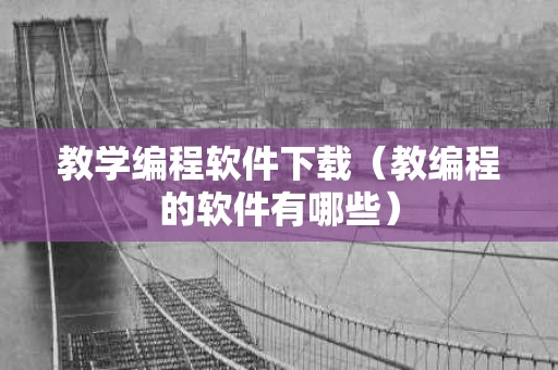 教学编程软件下载（教编程的软件有哪些）