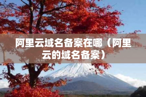 阿里云域名备案在哪（阿里云的域名备案）