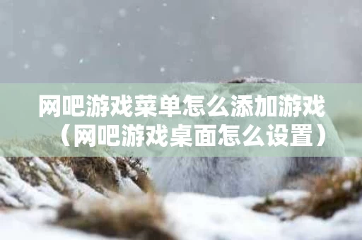 网吧游戏菜单怎么添加游戏（网吧游戏桌面怎么设置）
