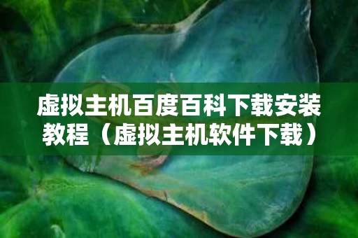 虚拟主机百度百科下载安装教程（虚拟主机软件下载）