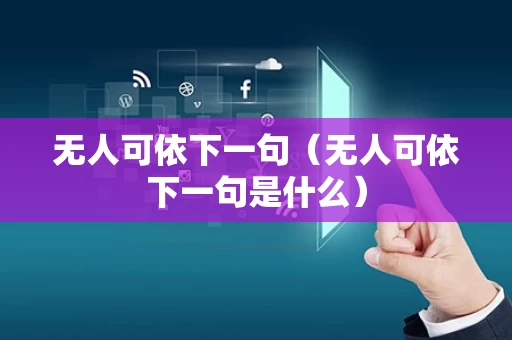 无人可依下一句（无人可依下一句是什么）