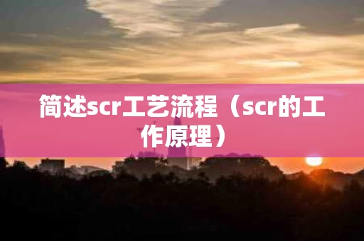 简述scr工艺流程（scr的工作原理）
