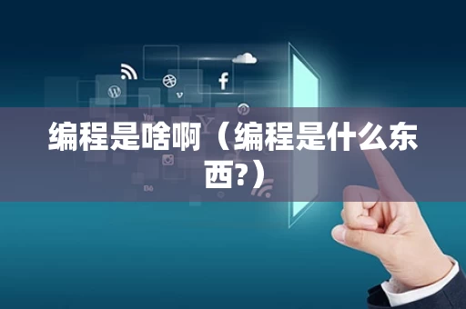 编程是啥啊（编程是什么东西?）