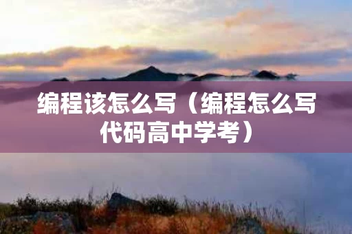 编程该怎么写（编程怎么写代码高中学考）