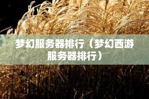 梦幻服务器排行（梦幻西游服务器排行）