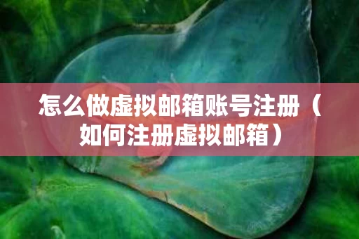 怎么做虚拟邮箱账号注册（如何注册虚拟邮箱）