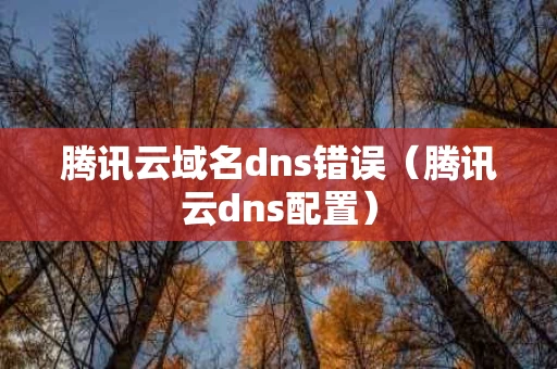 腾讯云域名dns错误（腾讯云dns配置）