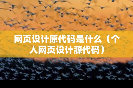 网页设计原代码是什么（个人网页设计源代码）