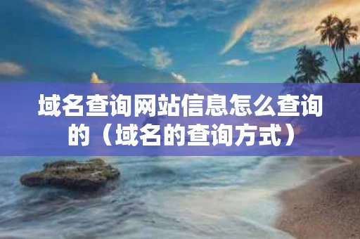 域名查询网站信息怎么查询的（域名的查询方式）