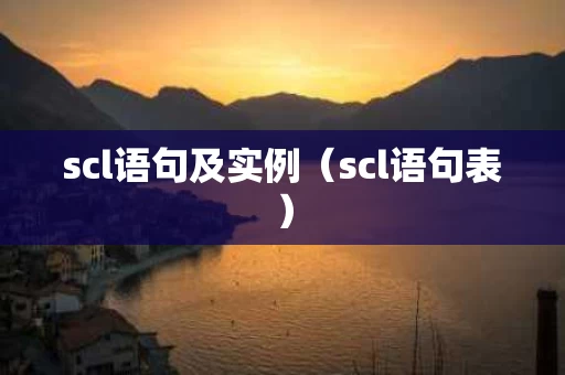 scl语句及实例（scl语句表）