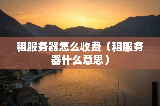 租服务器怎么收费（租服务器什么意思）