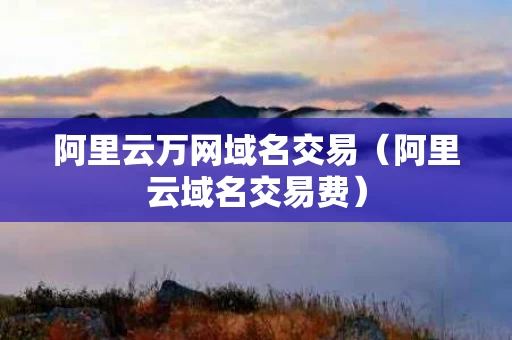 阿里云万网域名交易（阿里云域名交易费）