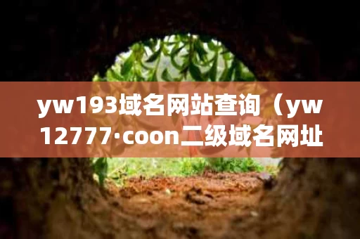 yw193域名网站查询（yw12777·coon二级域名网址查询）