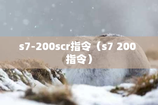 s7-200scr指令（s7 200 指令）
