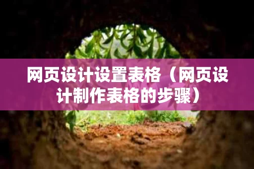 网页设计设置表格（网页设计制作表格的步骤）