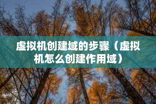 虚拟机创建域的步骤（虚拟机怎么创建作用域）